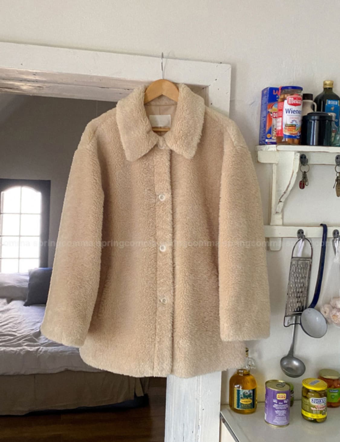 스프링콤마 크리미 덤블 하프 무스탕 코트 상품이미지4