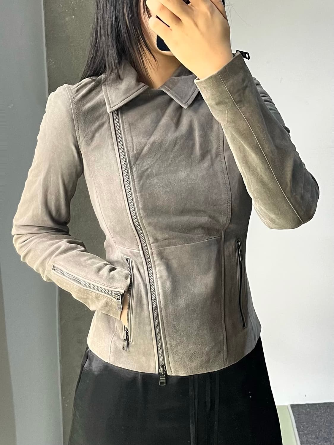 아르마니 익스체인지 고트 레더 스웨이드 자켓 상품이미지3