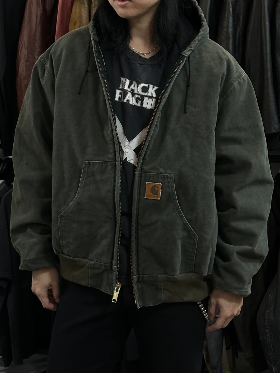 00s USA Made 칼하트 J68 액티브 자켓 칼하트 MOS 모스그린 상품이미지10