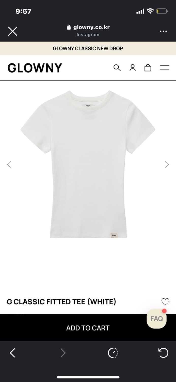 글로니 G baby tee 화이트 , G fitted tee 화이트 2개 상품이미지1