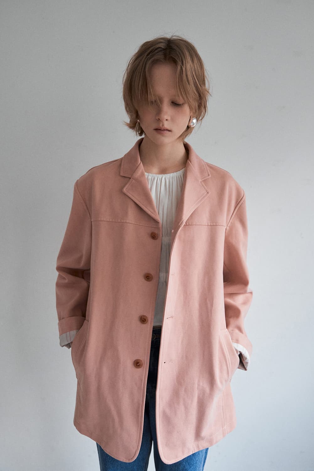 스무드무드 핑크 스웨이드 자켓 상품이미지5