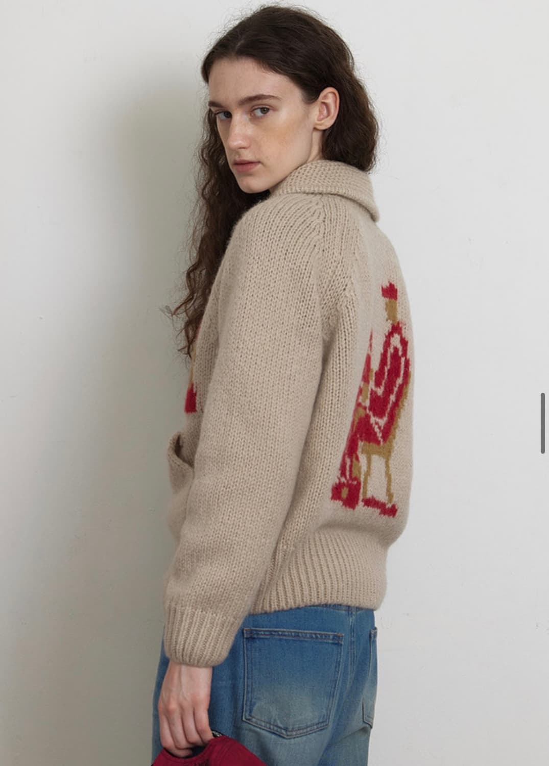 knitly 니틀리 코위찬 베이지 니트집업 상품이미지2