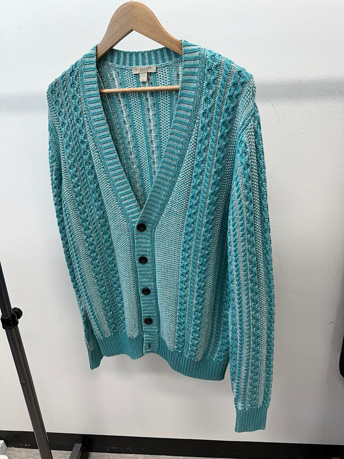 100) 버버리 씨그린 캐시미어 가디건 상품이미지1