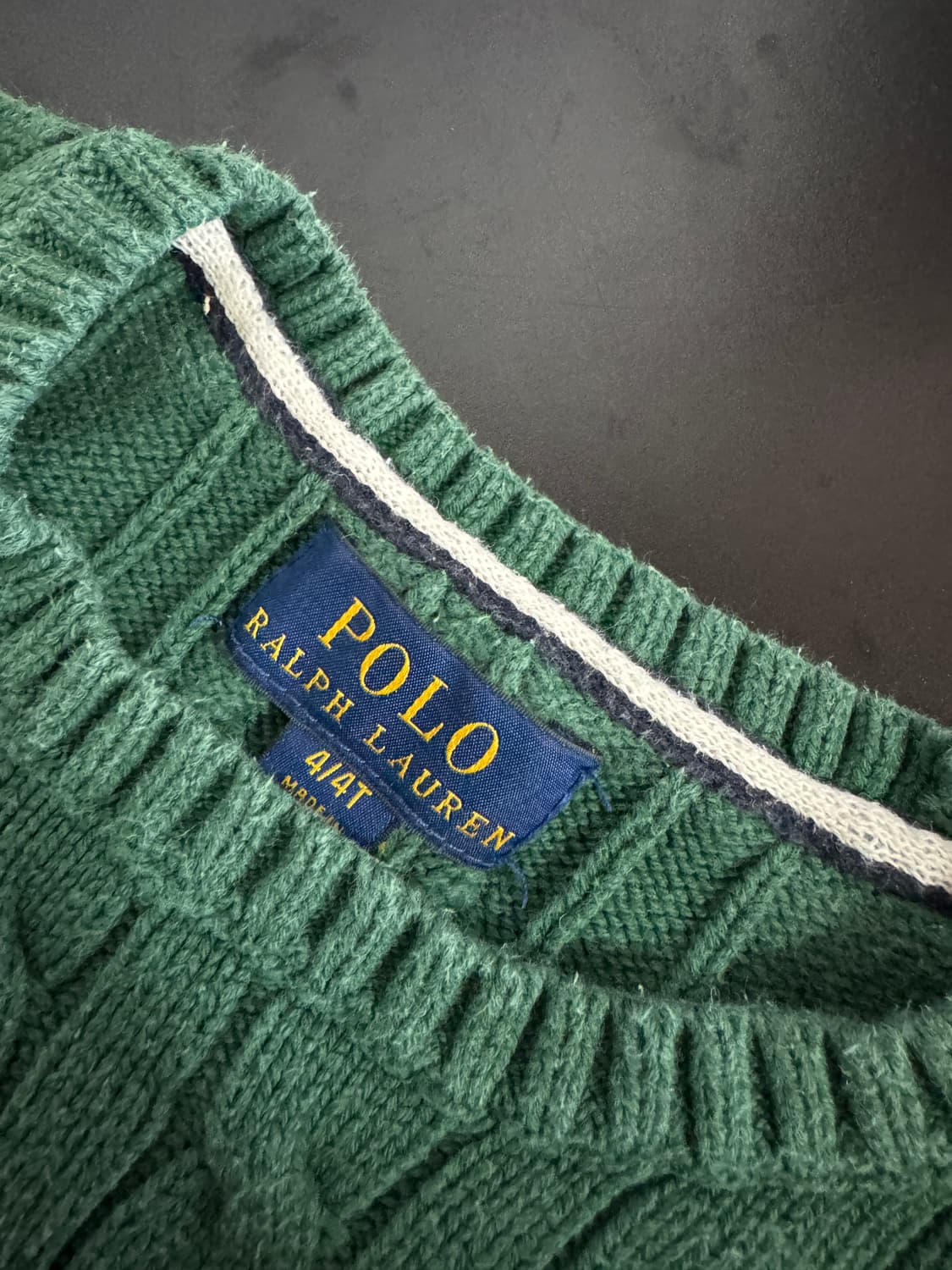 폴로 랄프로렌 키즈 신형라벨 꽈배기 코튼 니트 4t 110 상품이미지3