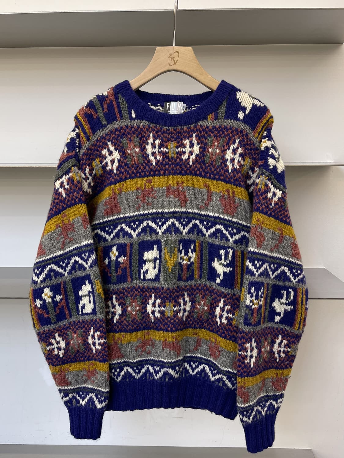 간사이 야마모토 90s 페어아일 헤비 울 스웨터 상품이미지2