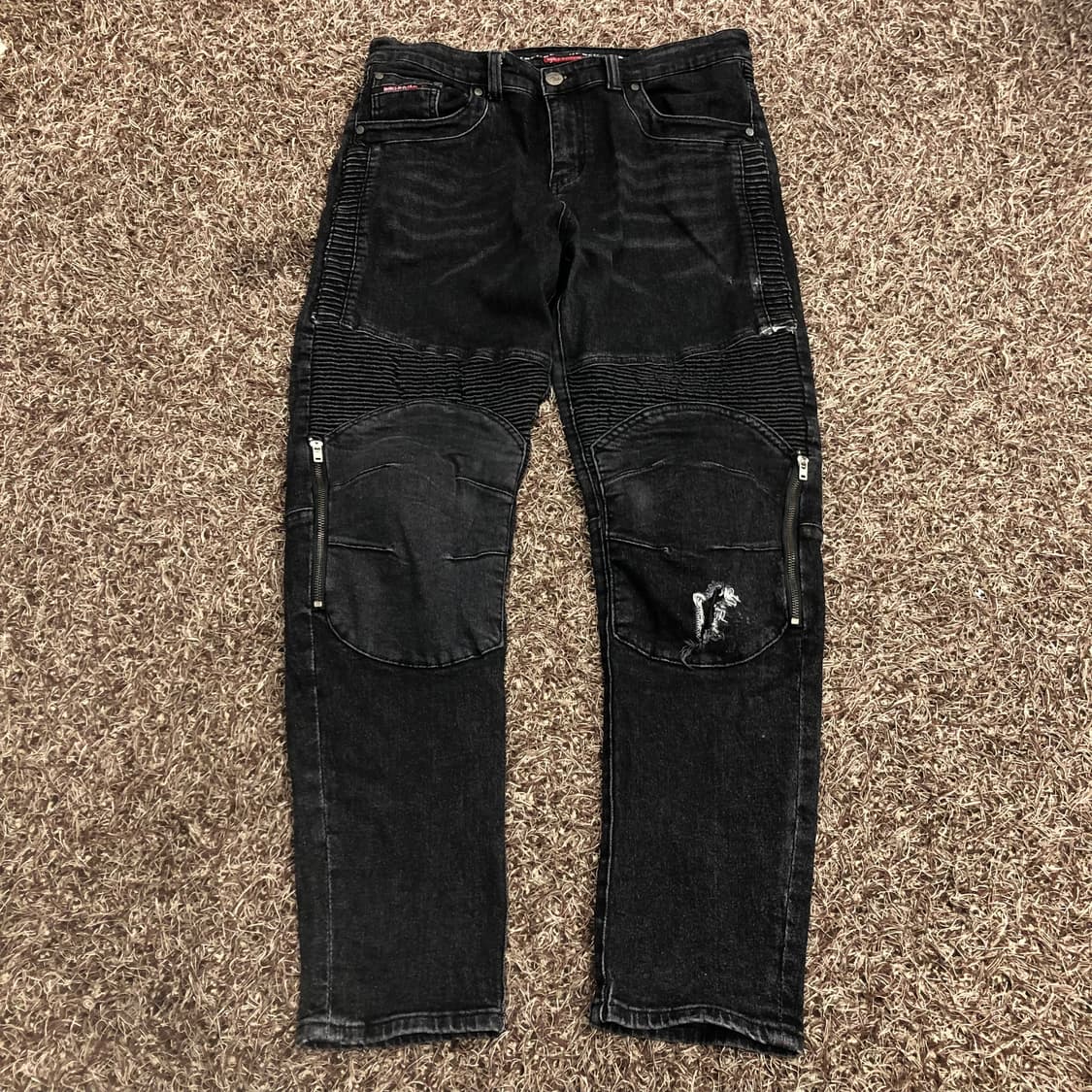 블랙비자칼 흑청 바이커 데님 팬츠 상품이미지1