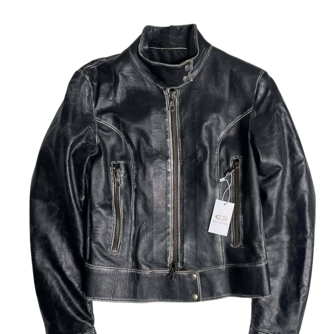 QUBHA 그라데이션 레더 자켓 상품이미지2