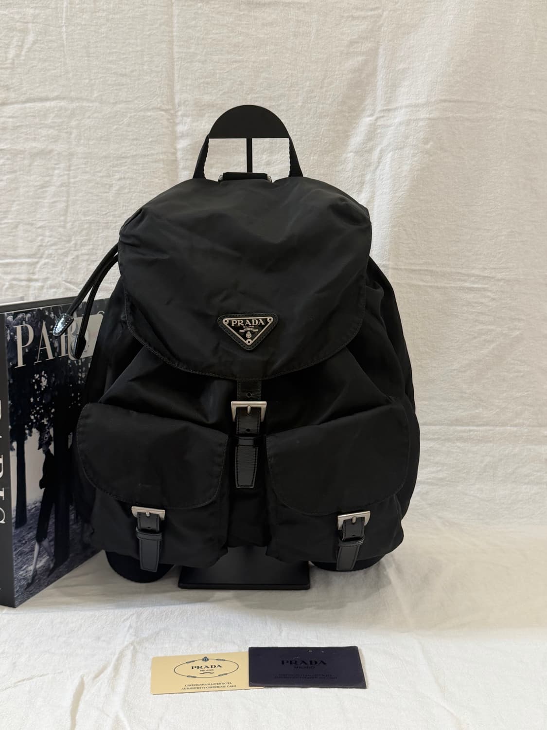 정품 프라다 포코노 나일론 백팩 블랙 미디움 상품이미지4