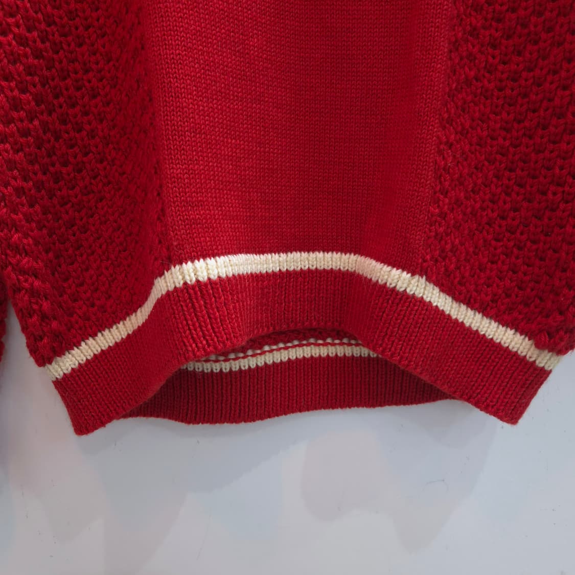 울혼방 눈꽃 레드 니트 일본제 상품이미지4