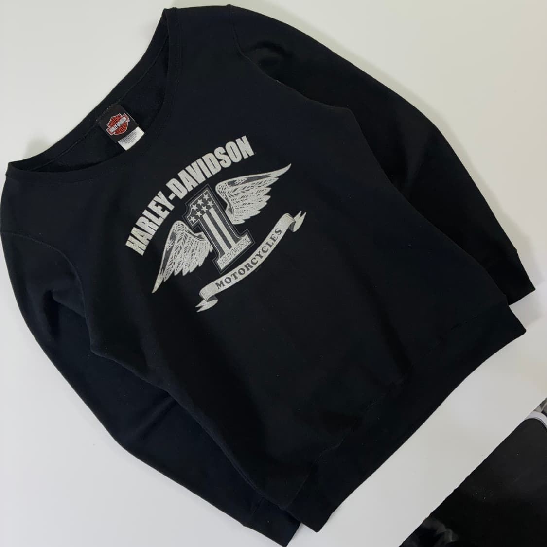 Harley-davidson  할리 데이비슨 레터맨 백로고 블랙 맨투맨  상품이미지2