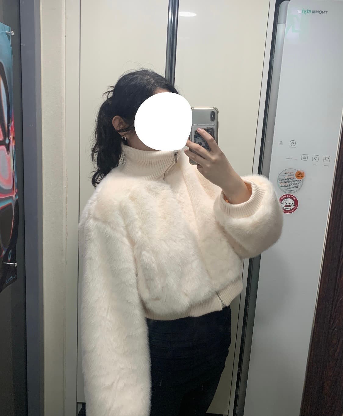 새상품) 데이지투엘 아이보리 퍼 자켓 상품이미지4