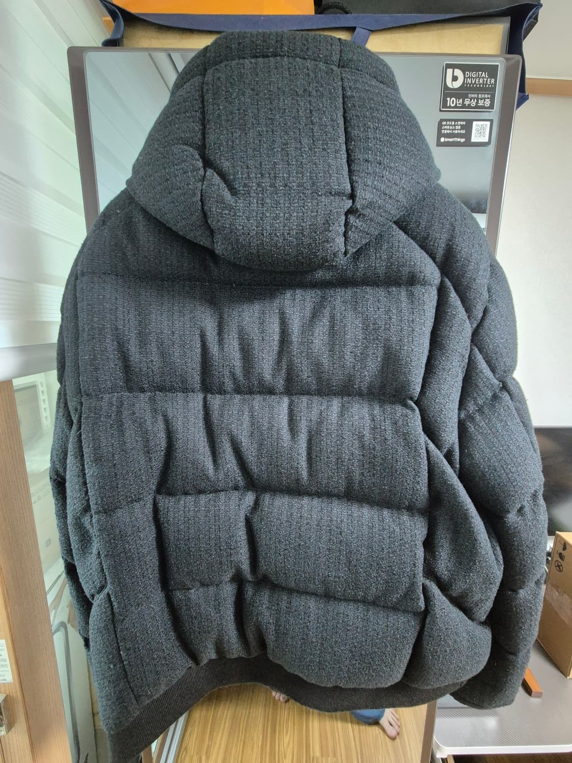 알레그리 네이비 waffle tweed 시베리안 구스 패딩 54 상품이미지3