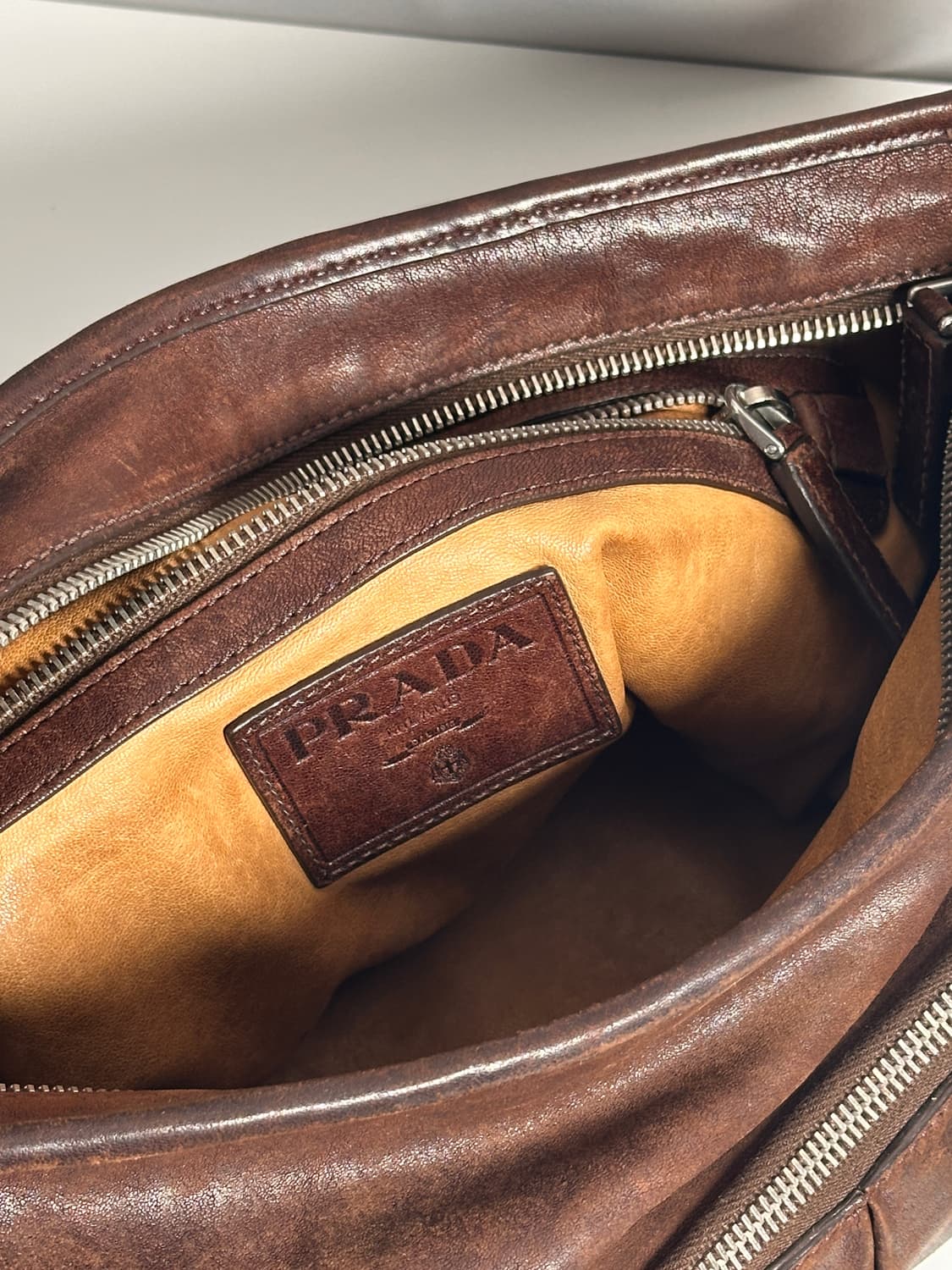 프라다 빈티지 브라운 레더 크로스백 상품이미지5