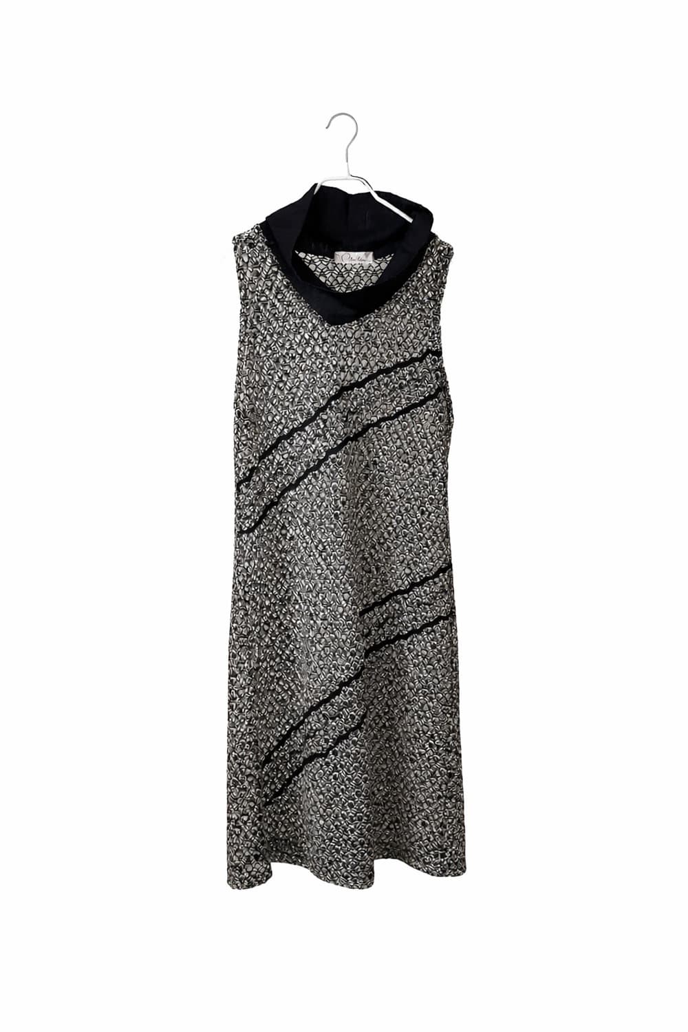 블랙 레이스 드레이프 원피스 상품이미지1