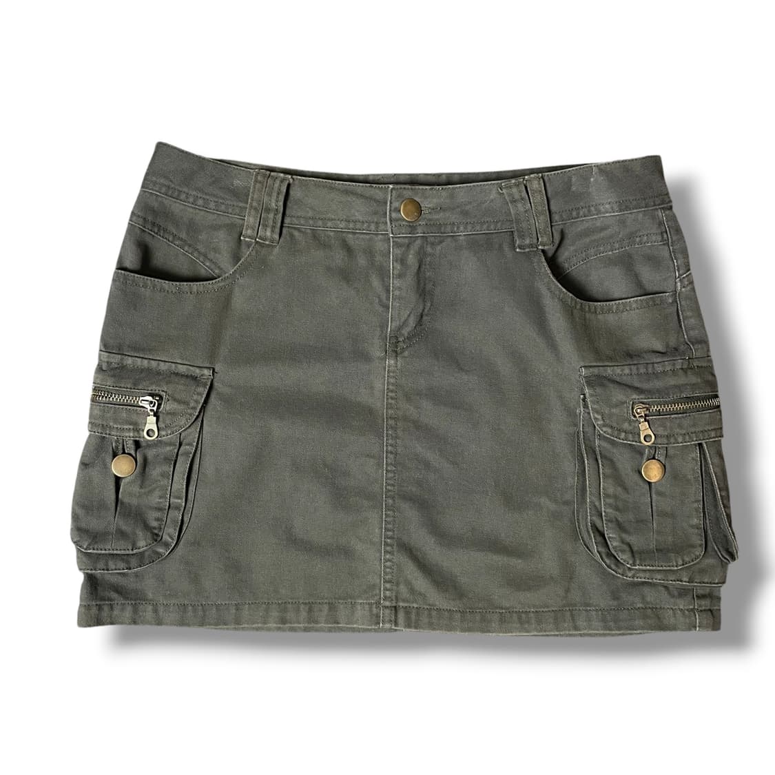 (32) 빈티지 카키 로우라이즈 미니 스커트 상품이미지1