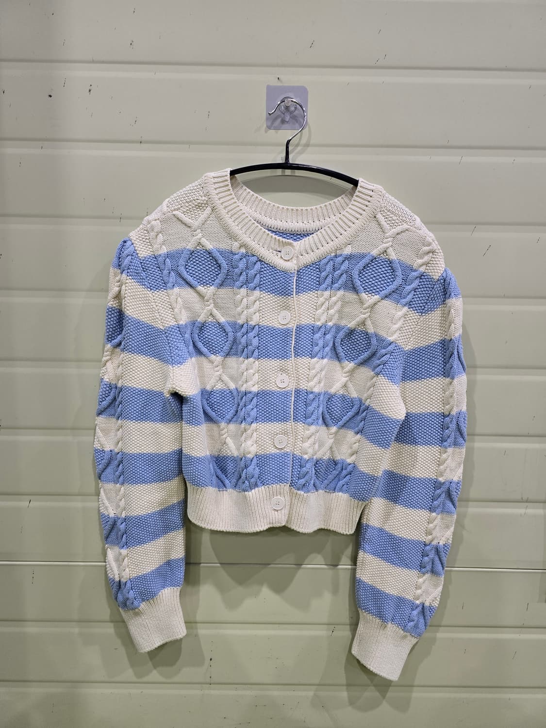 voca  vaca 스트라이프 크롭 니트 가디건 M 상품이미지2