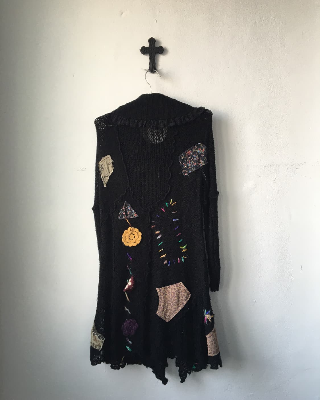 Patch stitch point knit long cardigan 상품이미지4