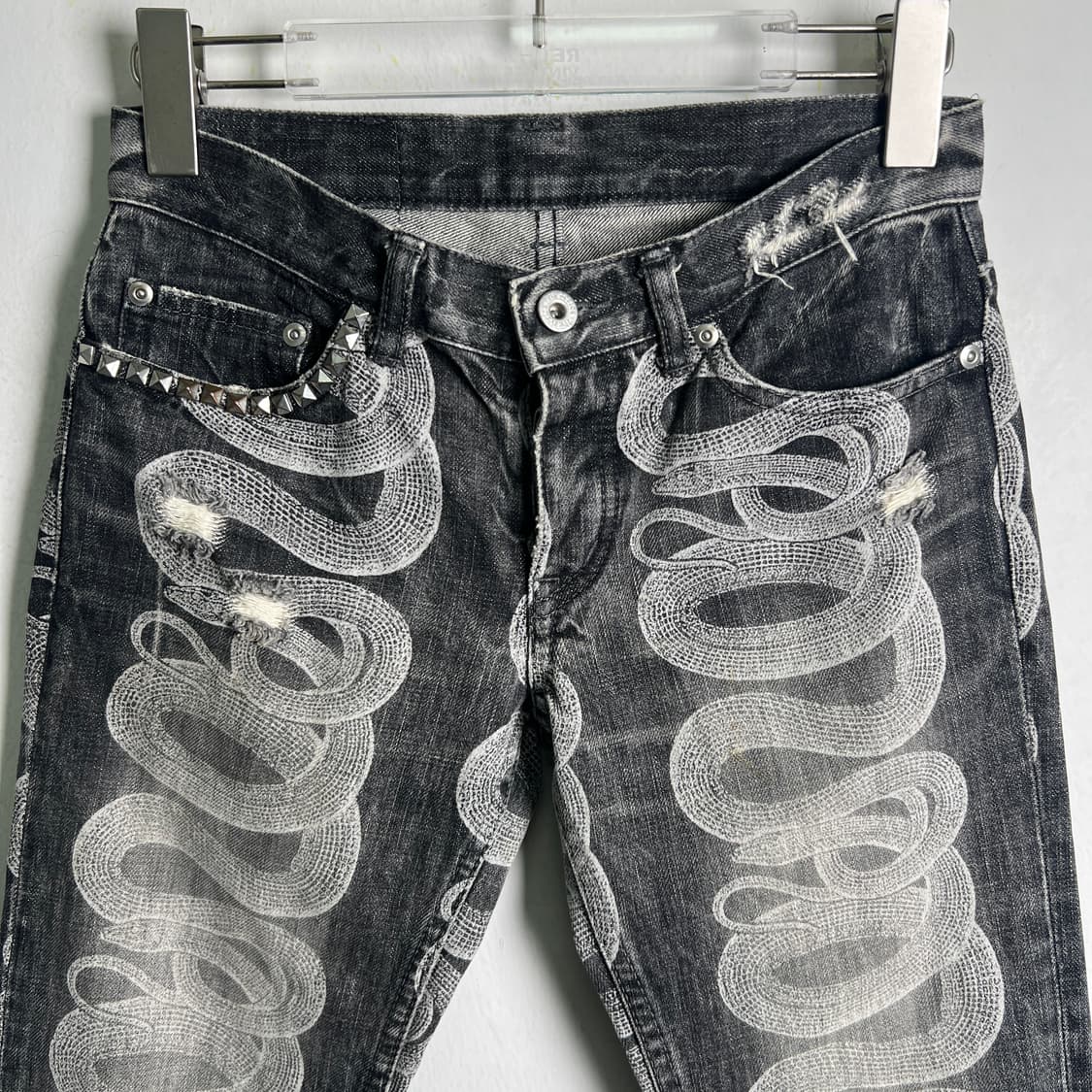 00's 히스테릭 글래머 스네이크 데님 팬츠 XXS 상품이미지4
