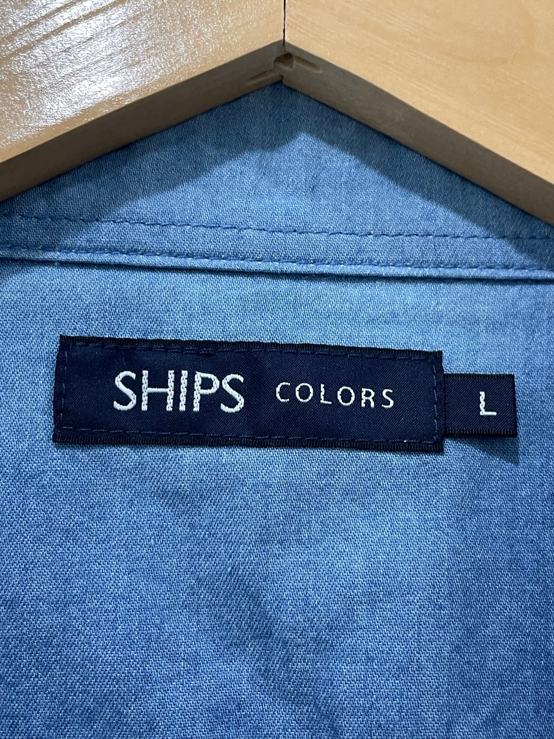 Ships 쉽스 패치워크 샴브레이 데님 반팔셔츠 상품이미지3