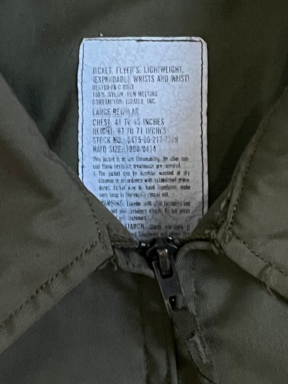 86s 미군 오리지널 CVC 헬리 크루 자켓 라지-레귤러 핏 상품이미지4