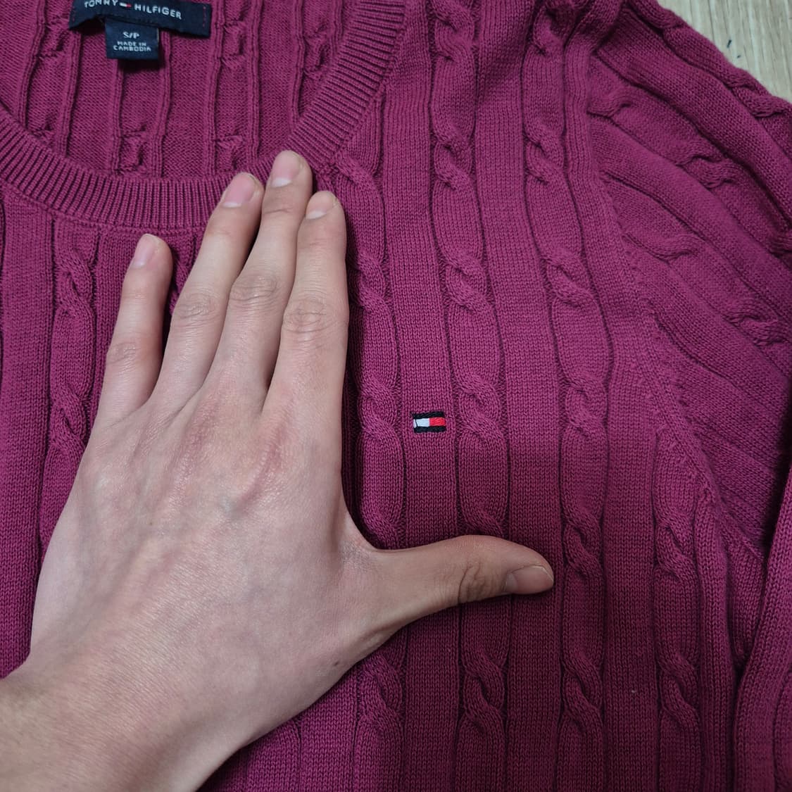 타미힐피거 미니플래그 케이블 꽈배기 니트 S(90) 상품이미지4