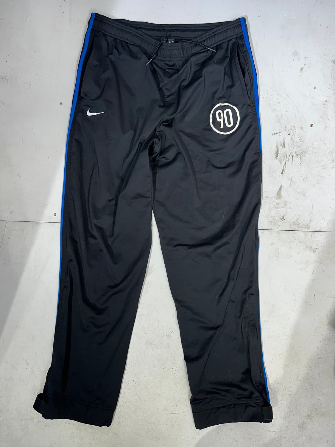 나이키 블랙 블루 사이드 라인 와이드 팬츠 M 상품이미지4