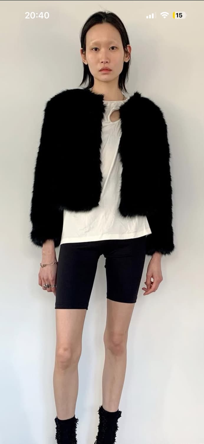 COSMOSS 코스모스 블랙 퍼 자켓 상품이미지1