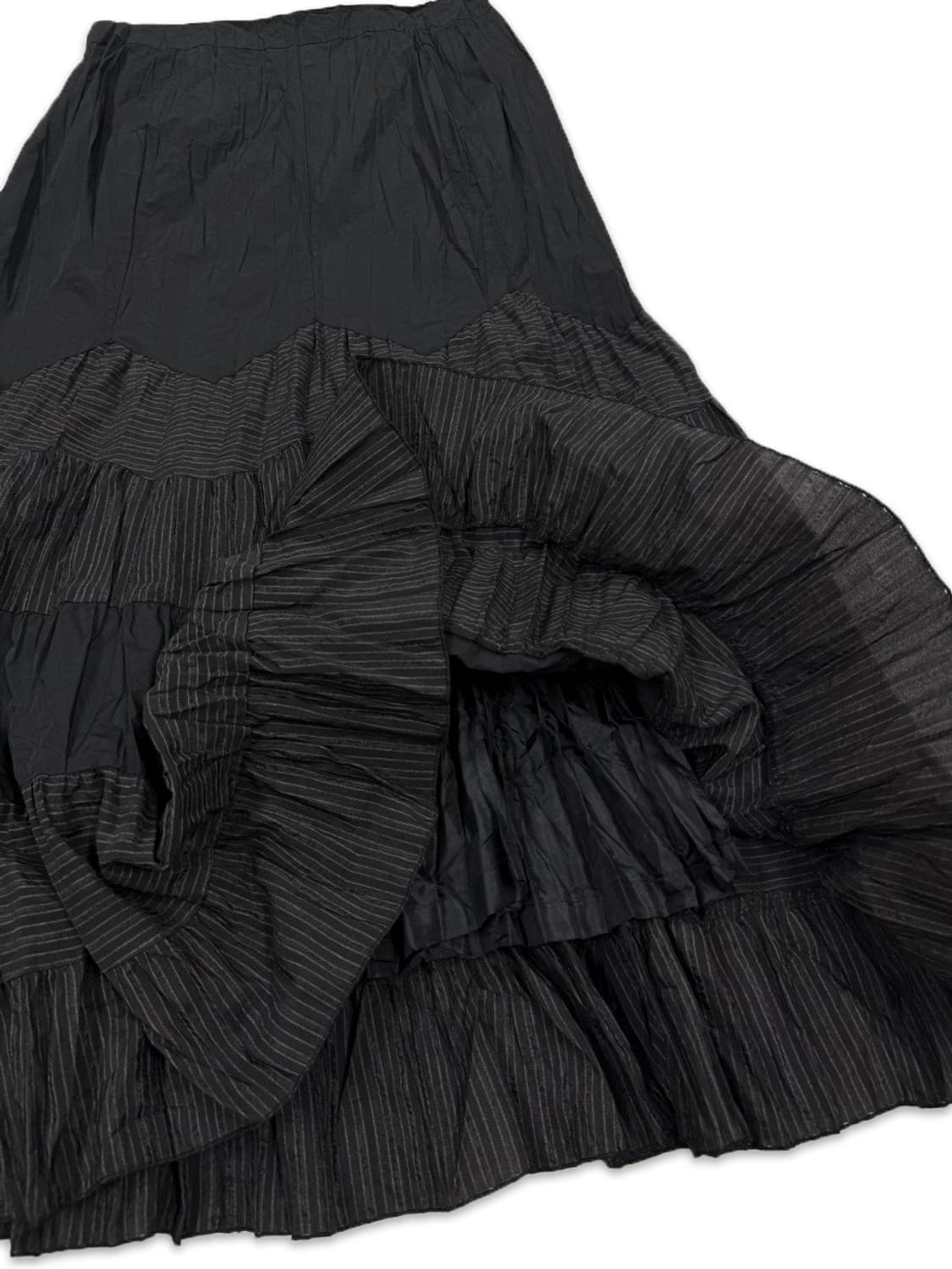 빈티지 블랙 스트라이프 롱 스커트 상품이미지3