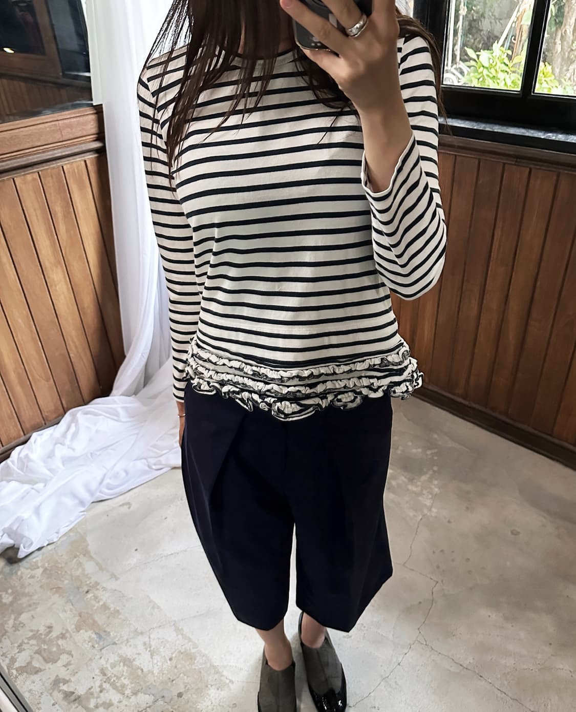 COMME DES GARCONS stripe ruffle top 상품이미지3