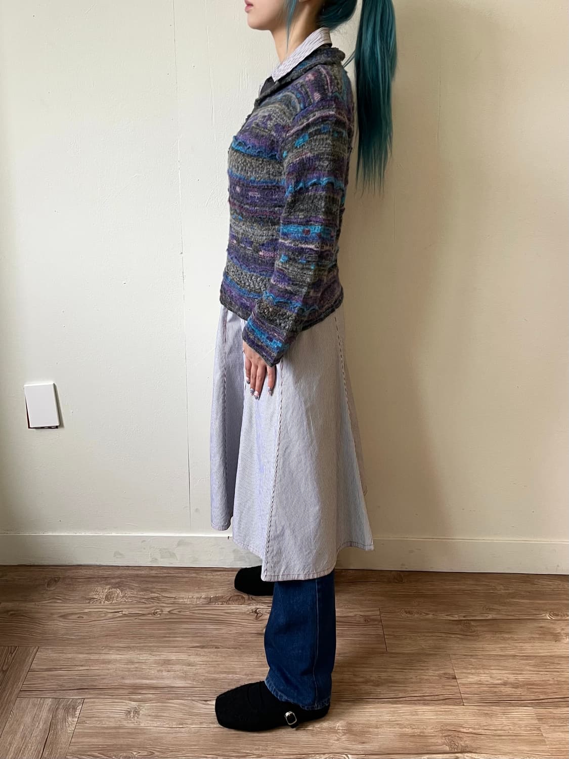 japan vtg 레인보우 스웨터 가디건 상품이미지8