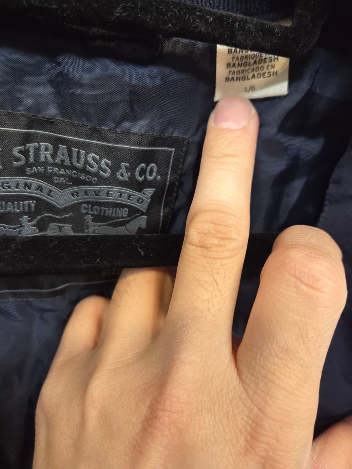 리바이스 퍼텍스 카라 코듀로이 퀄팅 자켓 Lg 다크네이비  상품이미지5