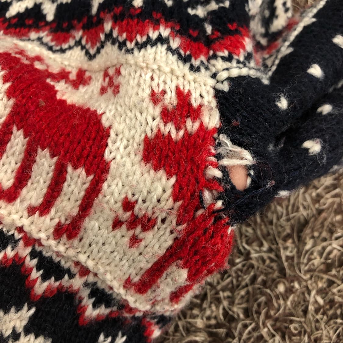 아베크롬비 울프죠 노르딕 하트 패턴 니트 집업 자켓 상품이미지5