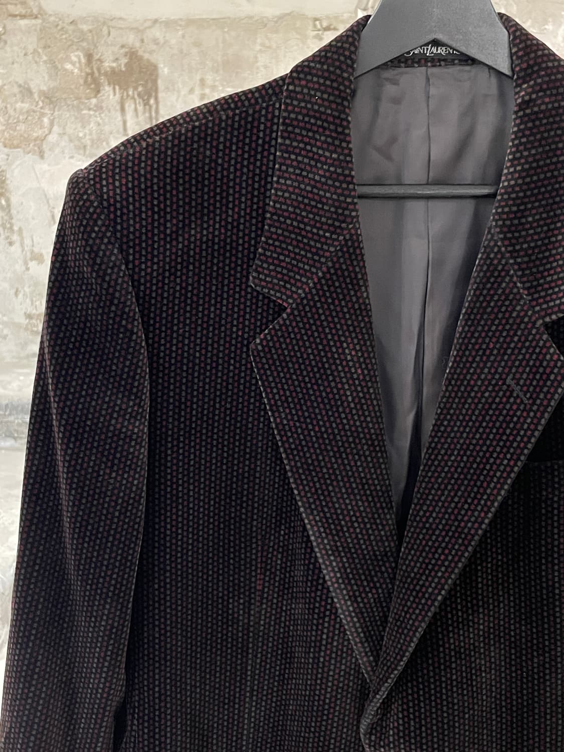 이브 생로랑 디퓨전 옴므 로즈 도트 라인 2B 벨벳 블레이저 상품이미지2