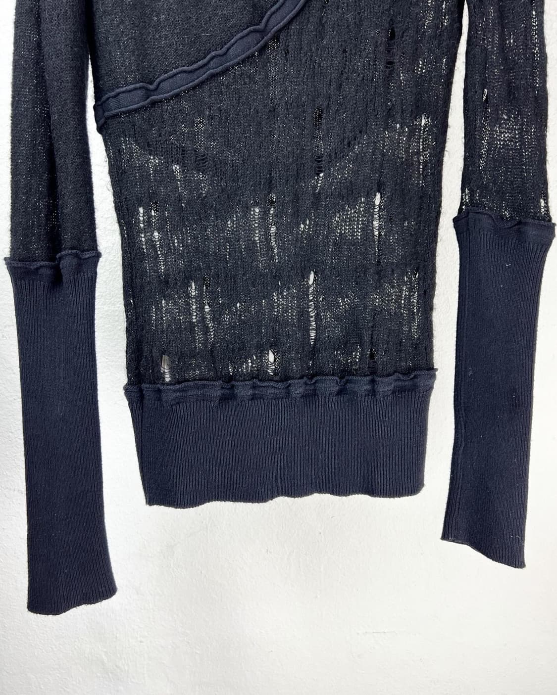 디젤 블랙 시스루 디테일 롱 슬리브 상품이미지7