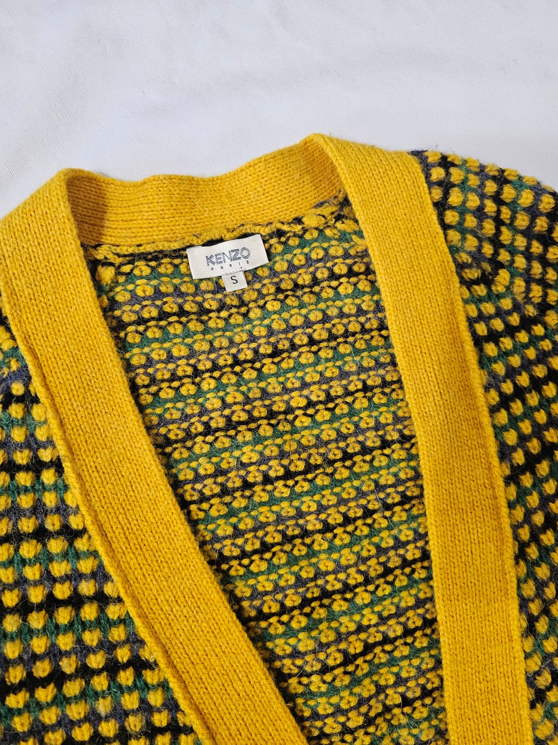 [s] 겐조 국내 수입 정품 여성 옐로우 패턴 롱 니트 가디건 상품이미지2