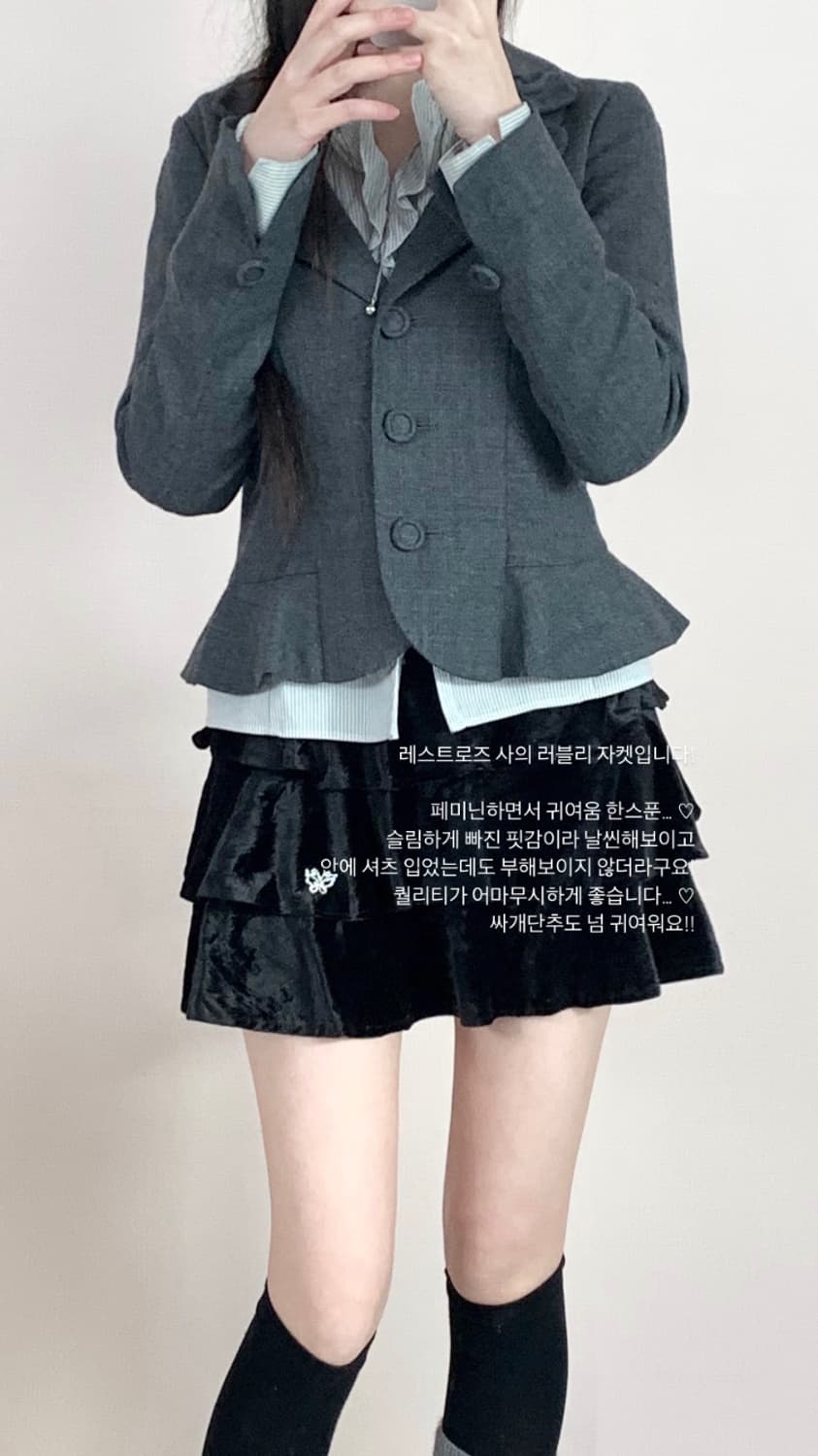 L'est rose 레스트로즈 챠콜 러블리자켓 상품이미지6