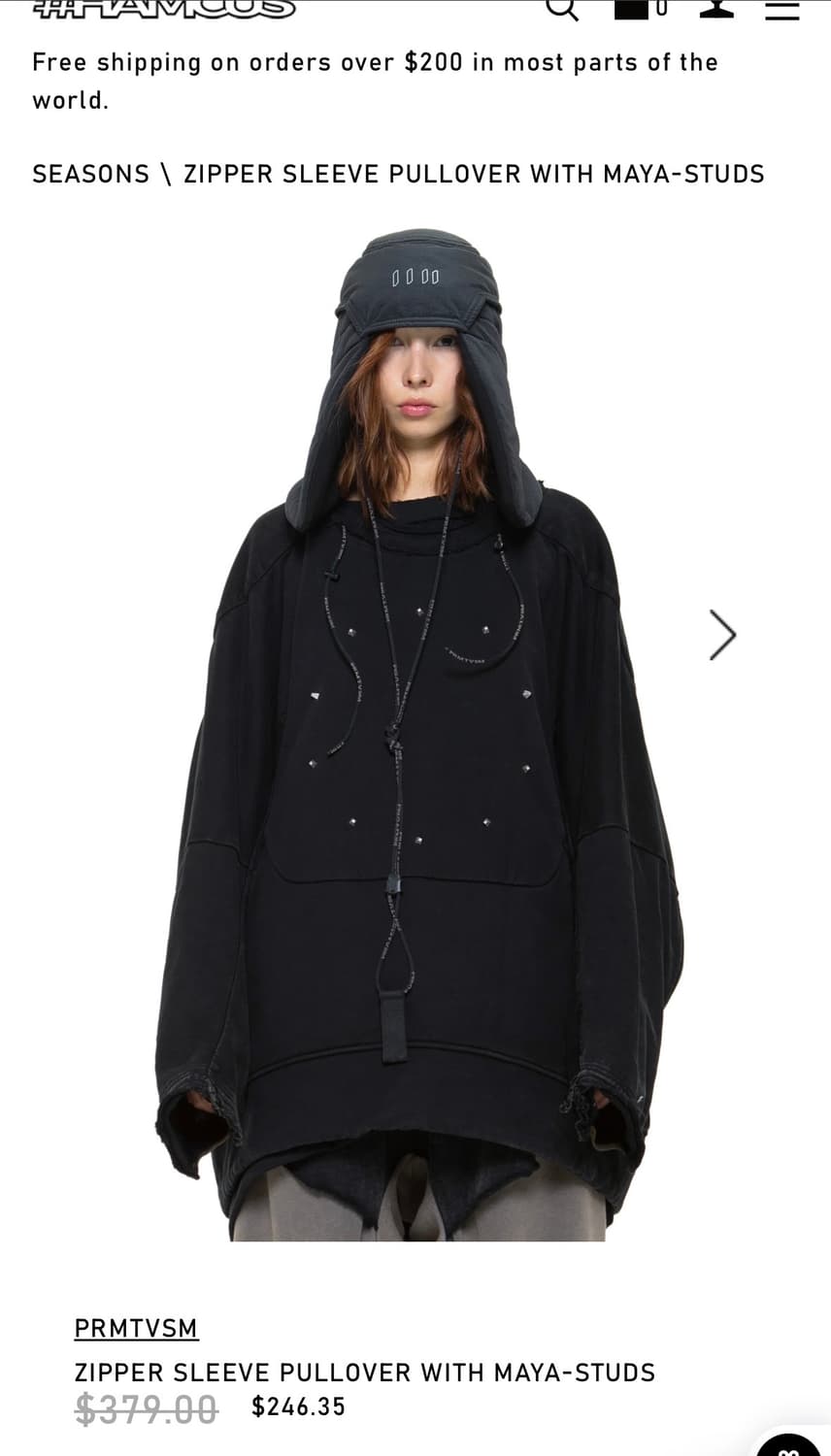 HAMCUS ZIPPER SLEEVE PULLOVER WITH MAYA  상품이미지1