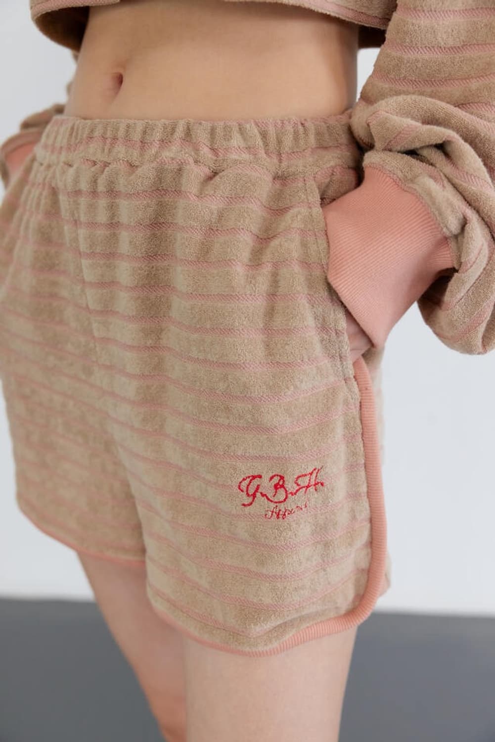 GBH 테리 쇼츠 반바지 그레이 / 베이지 상품이미지3