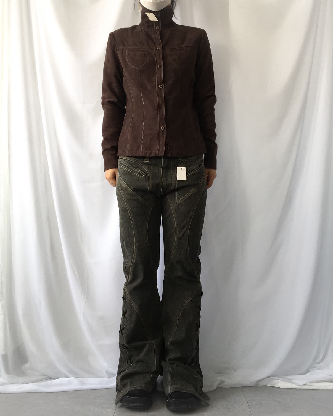 Poly suede high neck jacket 상품이미지4