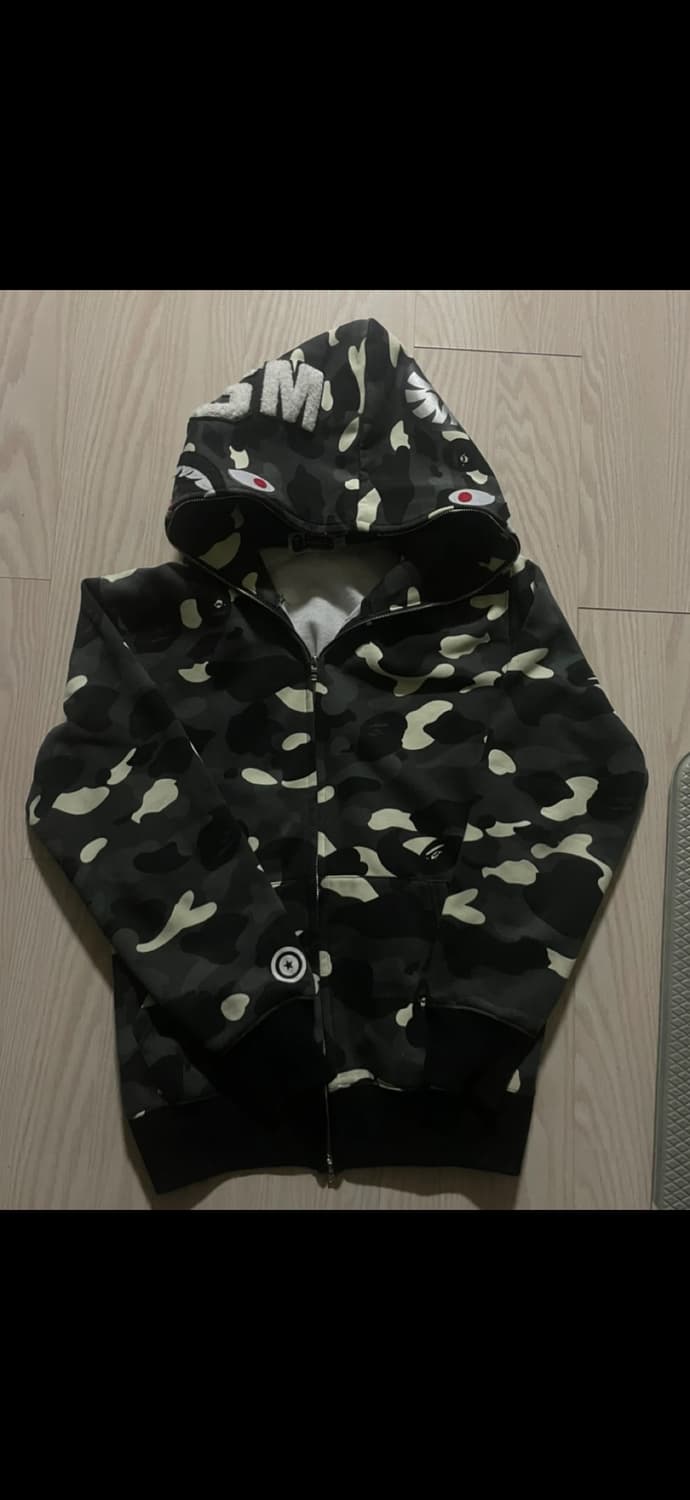 베이프 샤크 카모 후드집업 L 상품이미지1