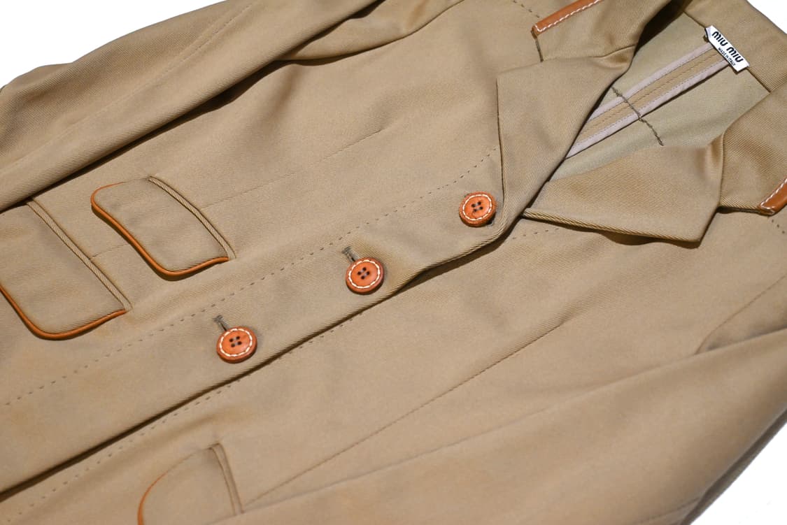 miumiu 2000s archive leather piping coat 상품이미지3