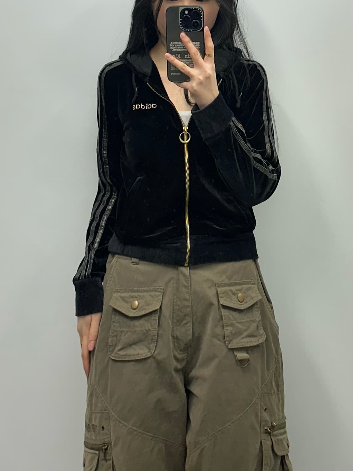 아디다스 y2k 와투케 벨벳 벨루어 후드집업 상품이미지1