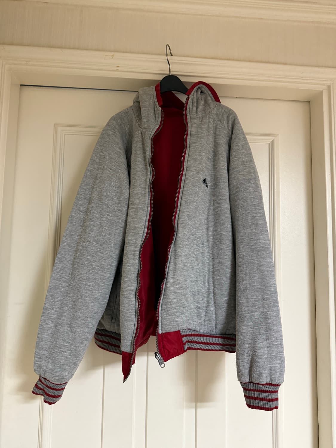 아디다스 90s 올드스쿨 리버시블 빅 로고 점퍼 L (착샷o) 상품이미지8