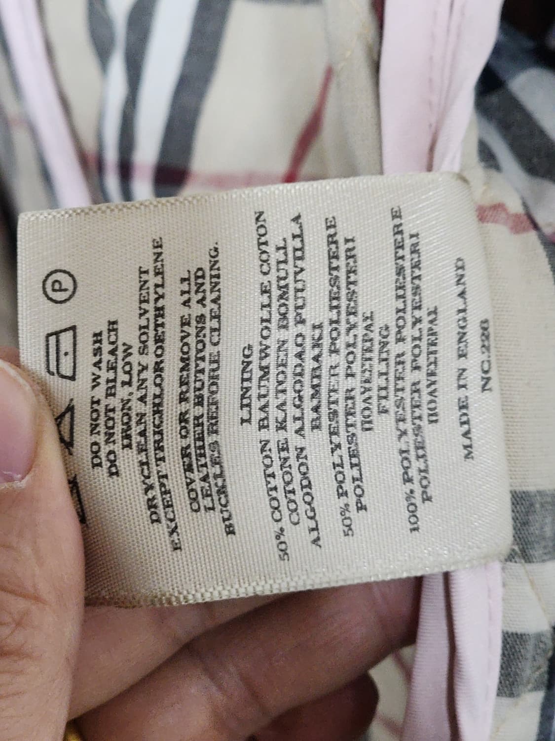 (XL) 버버리 퀼팅자켓 핑크 누빔점퍼 안감노바체크 영국판  상품이미지8