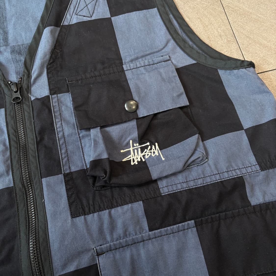 스투시 정품 체커 보드 카고 유틸리티 베스트 상품이미지5