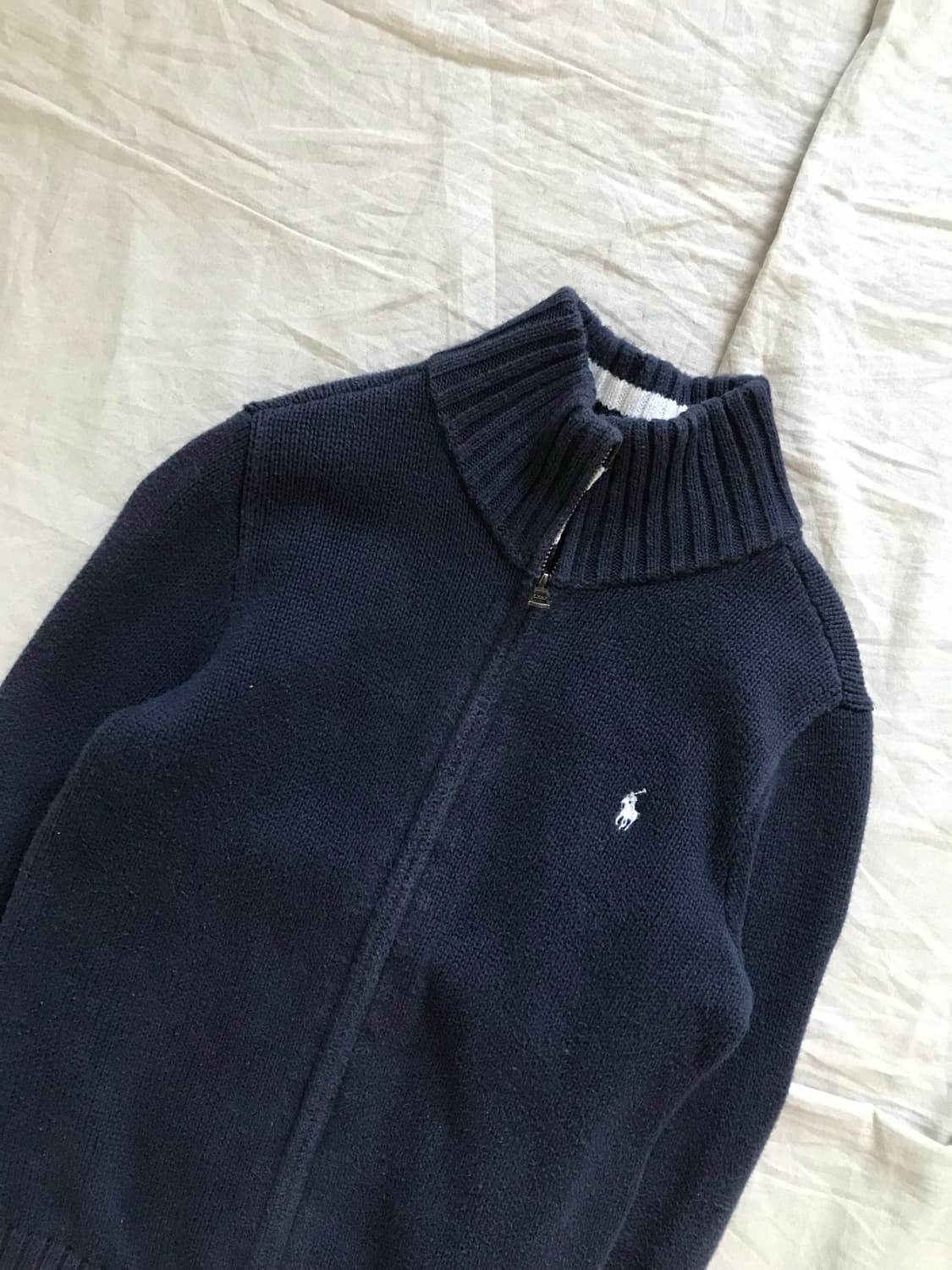 폴로 랄프로렌 포니 로고 네이비 니트 풀집업  상품이미지6