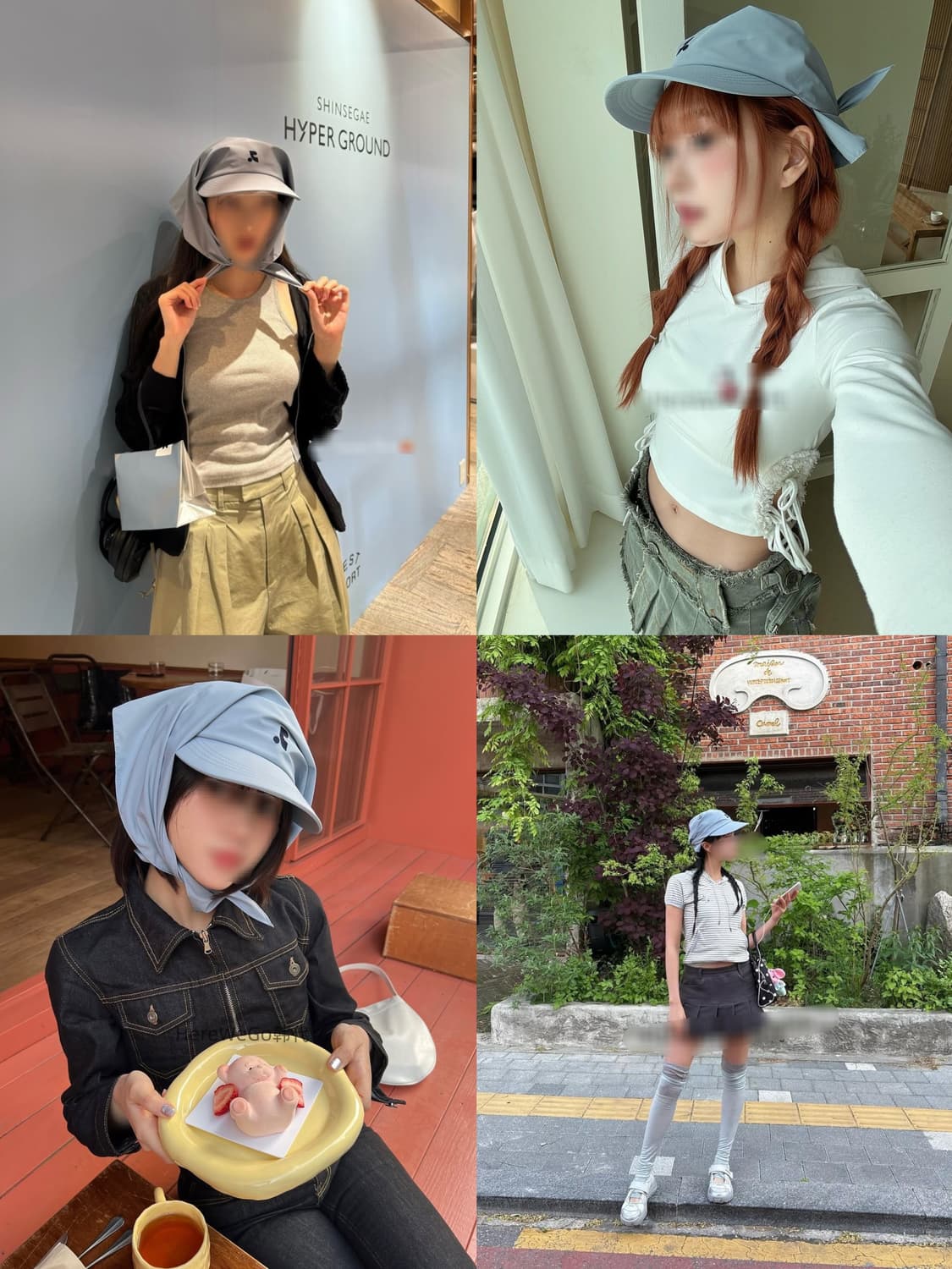 블루 귀요미 레스트앤레크레이션 스카프캡 볼캡 모자 상품이미지4