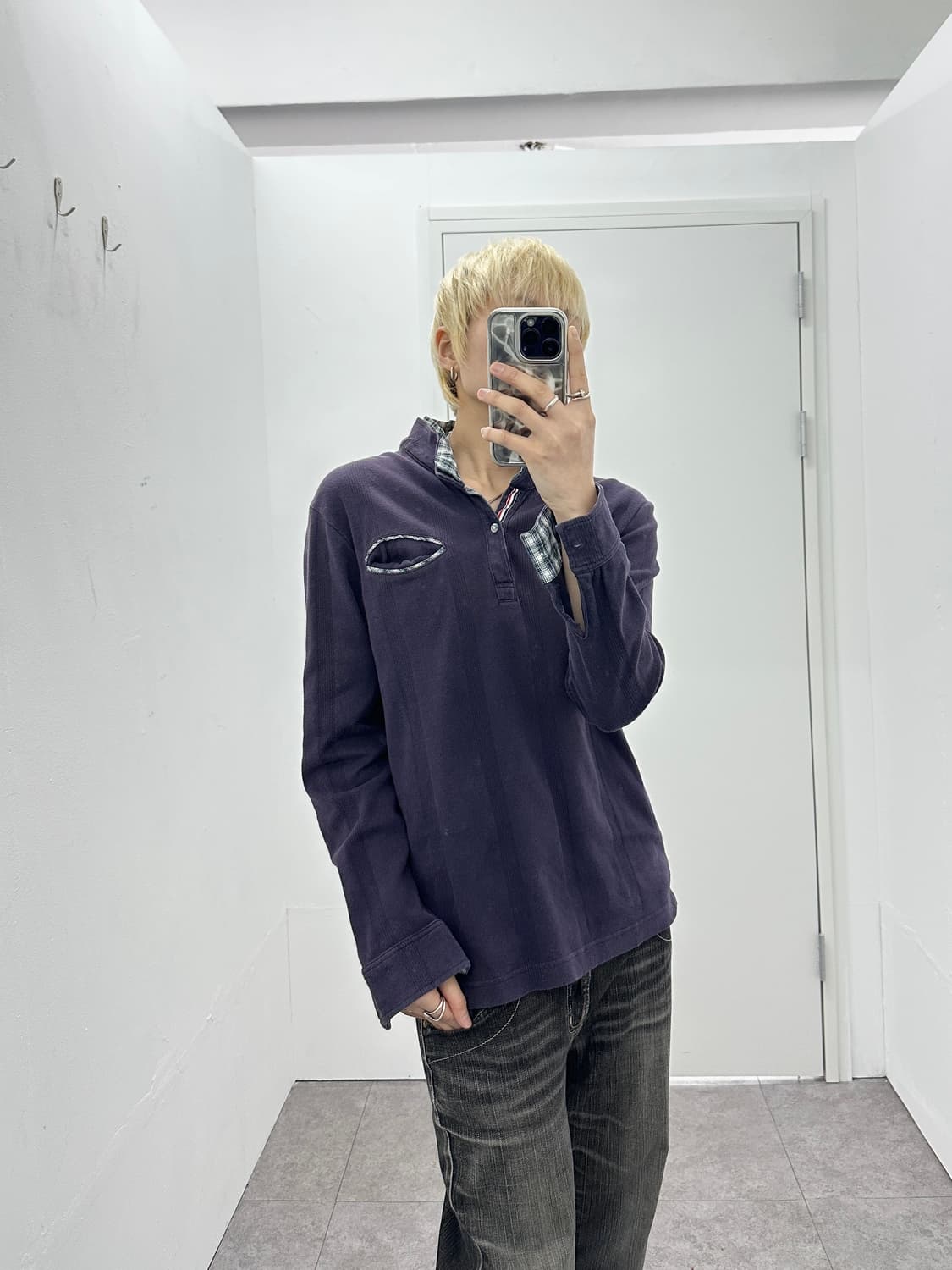 UP Renoma Fake Layered Sleeve Top  상품이미지2