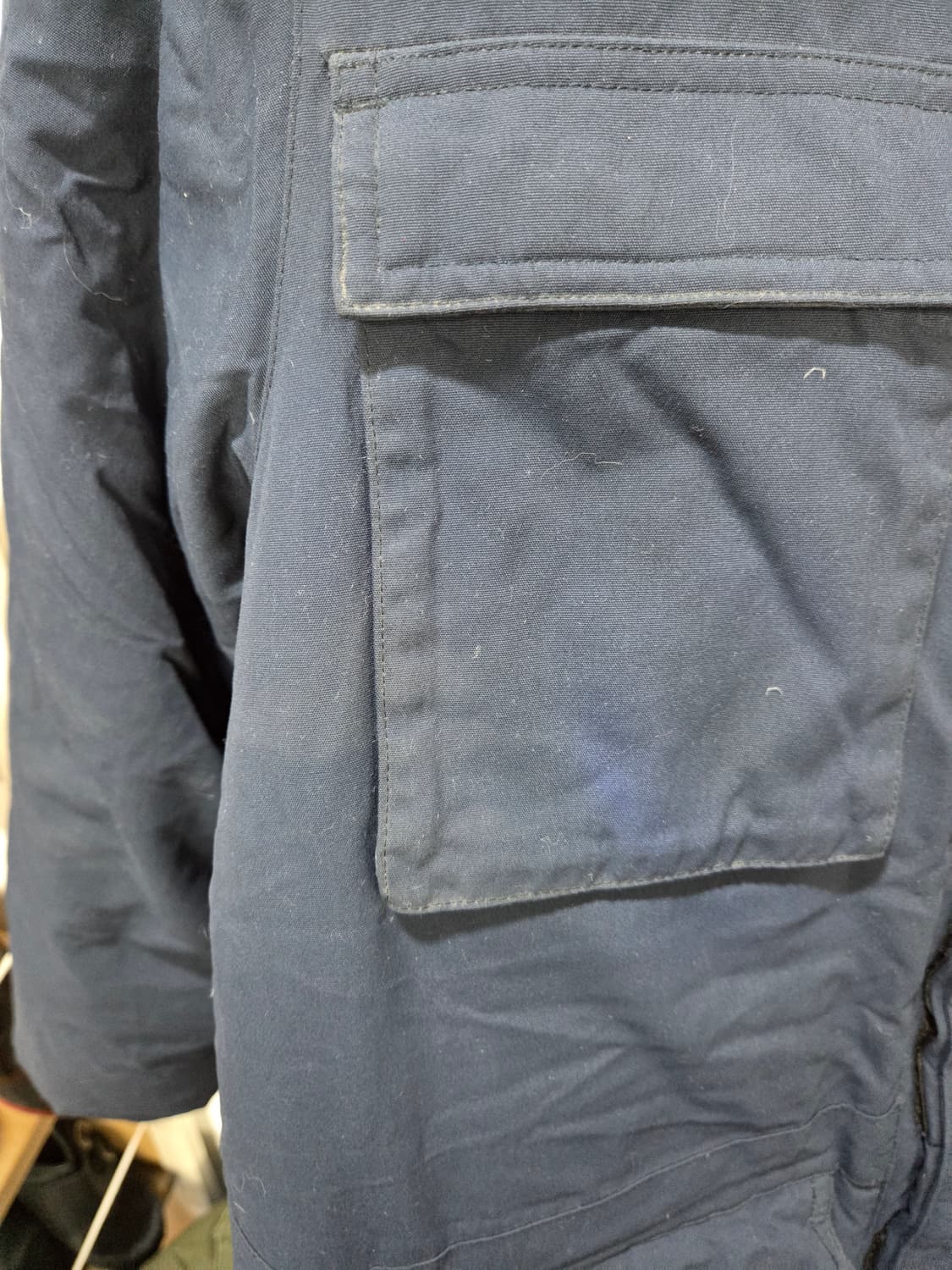 칼하트 네이비 후드 덕다운 패딩 점퍼 90 빵빵다운 폭신폭신다운 상품이미지7