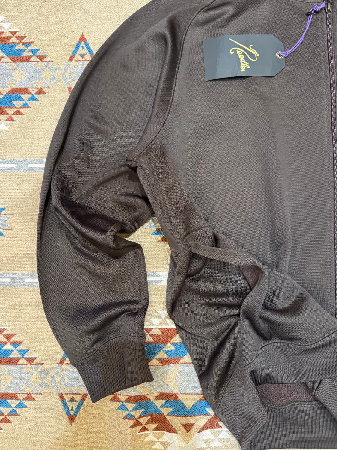 [XL] 니들스 로고 저지 후드 집업 브라운 상품이미지4